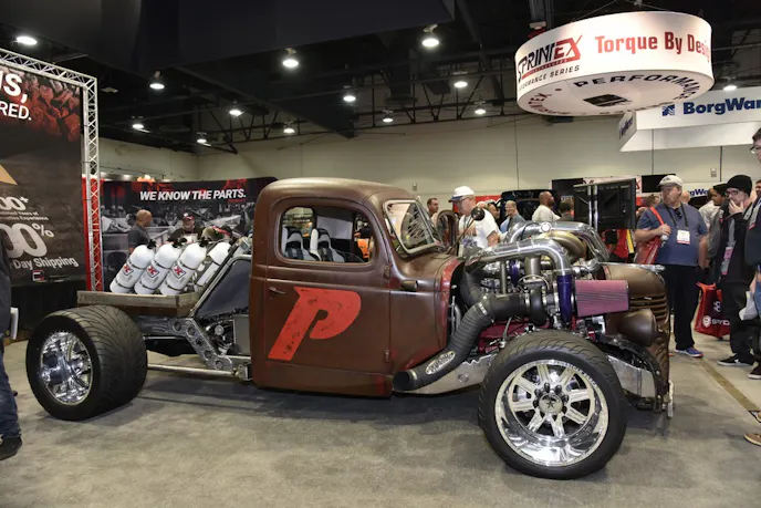 Custom truck on the show floor