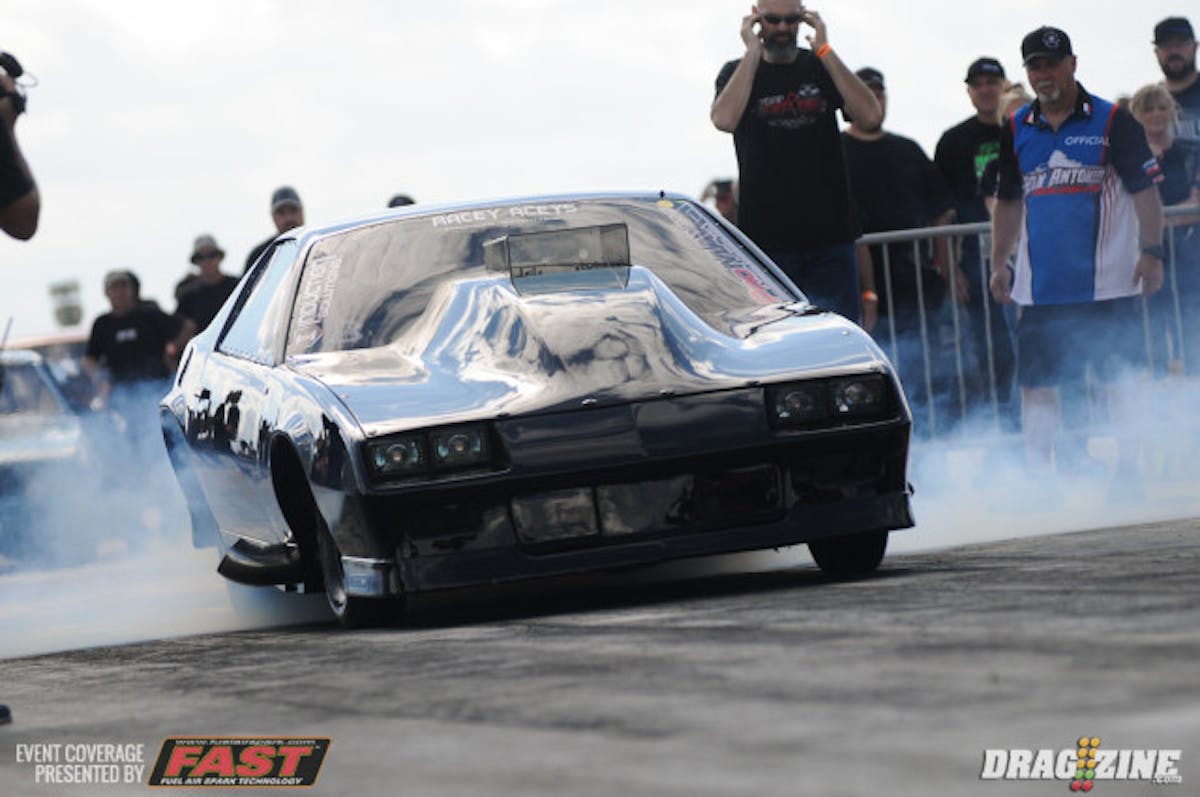 A pair of heavy hitters, Kye Kelley and Larry Larson, drew one another in the very first round. Kerlley, who is running an engine out of Jason Thames' Corvette, named "Justice", put a couple of car lengths on Larson early and never looked back to move on to the second round.