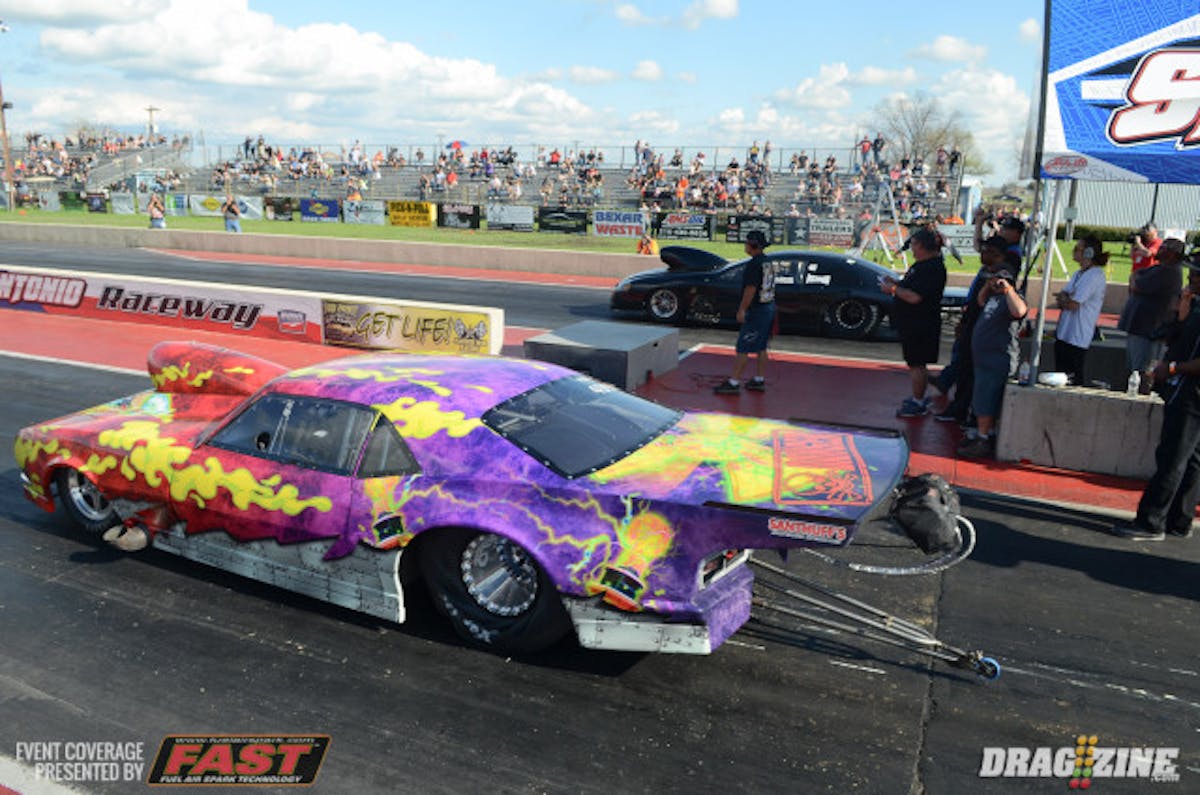 A pair of Pro Nitrous cars squared off in the first round of Big Tire, with Tim Savell, arguably the quickest car on the property yesterday in testing, taking the win and moving on to round two.