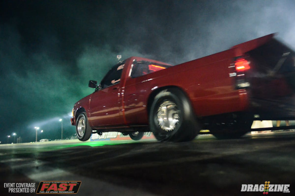 Ray Espericueta and his badass wheelstanding Chevy S-10 impressed all day long, using one last final wheels-up lap to claim the Truck class crown tonight.