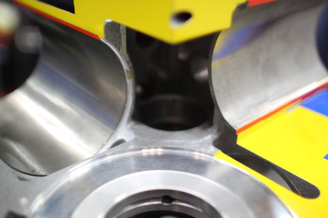 Cutaway highlighting the thickness of the ERL sleeve on the right compared to the factory one on the left.