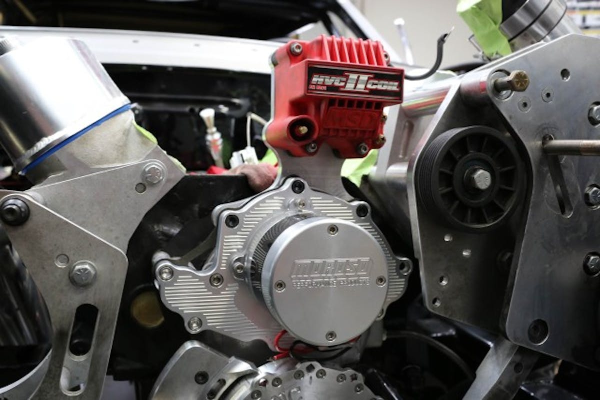 Although it’s application dependent, Moroso says its electric water pumps flow a constant of about 36 gallons per minute with all of the accessories in place. Schroeder pointed out that this flow rating is a “real world” specification with the pump installed on the engine along with a radiator installed, rather than a “best-case-scenario” rating you might find elsewhere that does not illustrate what you will see in practice.