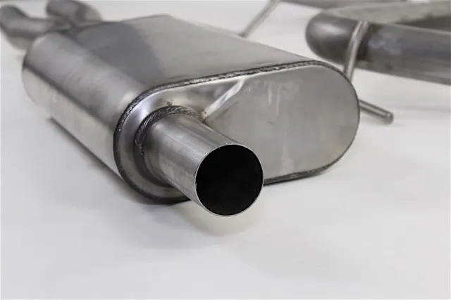 Our Gibson cat-back exhaust uses the company's 'CFT' style mid-muffler.