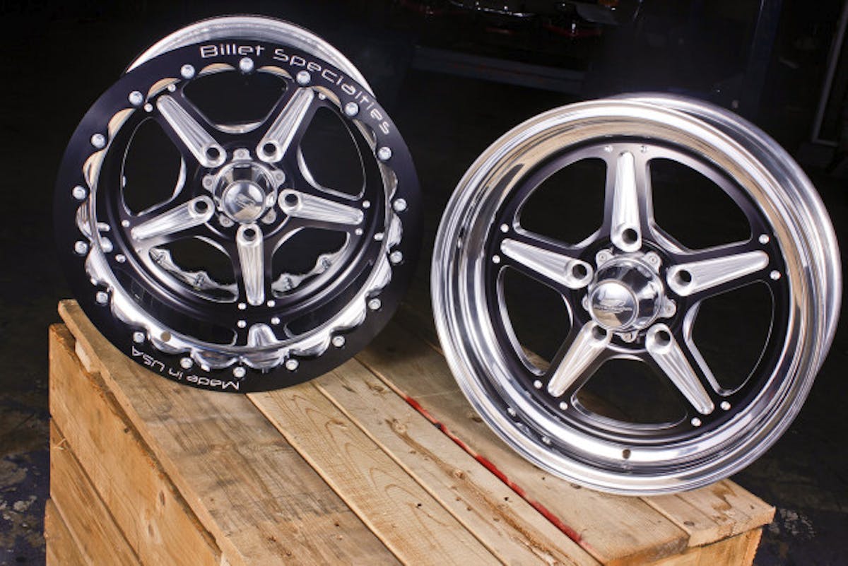 Wheels are an important part of the puzzle. For this we turned to Billet Specialties. We wanted a set of wheels that looked great, were lightweight, and fit the look and theme of the car. The Street Lites were the perfect choice. When we first started planning the build, we opted for a set of wide wheels with beadlocks (Hey, they look awesome!) When we actually starting thinking about it the way we should have, we decided to go for lighter, narrower wheel with no beadlock.