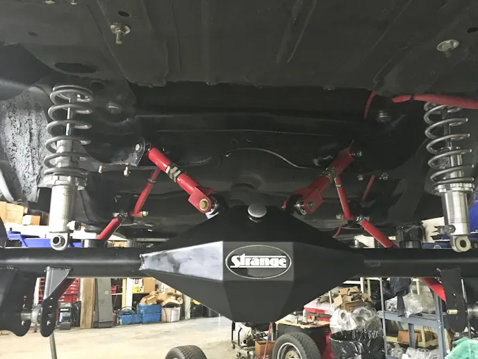 When it came to the rearend, we reaches out to Strange Engineering. After discussing the project, we decided to run their new Ultra Fab fabricated 9-inch rearend. Strange built the rearend specifically for hardcore drag race applications.