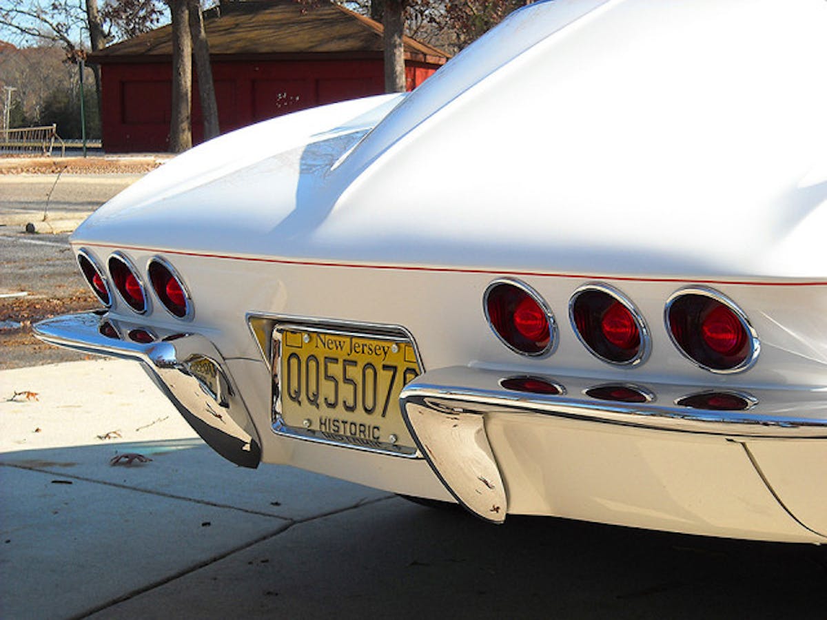If two sets of three taillights were good enough for the Impala and Caprice - why not the Corvette? Take note of what Settrella did with the pinstriping. Rather than placing the 1/8-inch stripe precisely above or below the horizontal body crease, the stripe is 1/4-inch below the body crease. The eye is drawn to the lower-placed pinstripe, making the car appear somewhat lower than it really is. These graphic artists can be tricky!