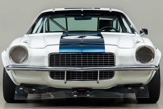 As subtle as…Note the “Chaparral” logo just above the grille, and the Lexan front spoiler, using sponsor General Electric’s then-new engineered material.