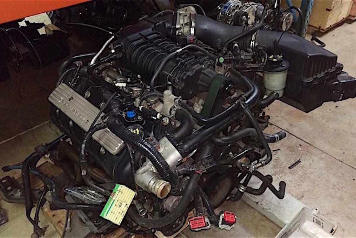 East Coast Mustangs frequently posts used parts for sale on its Facebook page, like this GT500 5.4-liter DOHC V8 with only 55,000 miles on it