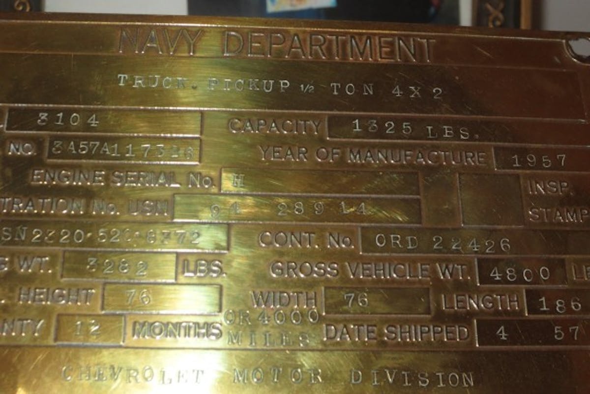 Navy Dept Plaque