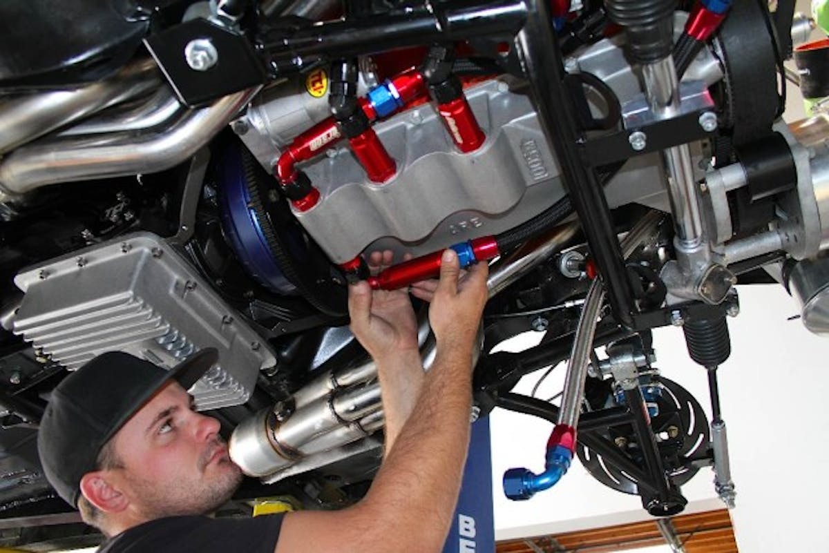 With popularity of LS swaps - particularly in high performance, track-focused builds, having the ability to add a dry sump oiling system on vehicles with LS engine swaps is a high priority for many builders. To that end, Canton offers a pan that will swap an LS engine into GM A, F, Y and X-Body cars for road-racing [PN 15-274], while Moroso’s custom shop offers swap pans for numerous vehicles that commonly receive LS transplants, like Nissan 240SX, the Mazda MX-5 Miata, Trailblazer SS, and many others. Whenever a dry-sump oiling system is used, it’s necessary to have a filter at each scavenge port to prevent the pump from sucking up junk in the event of a parts failure. This ARE pan uses an integral windage tray to pull the oil away from the rotating assembly and send it out to the pump and tank. 
