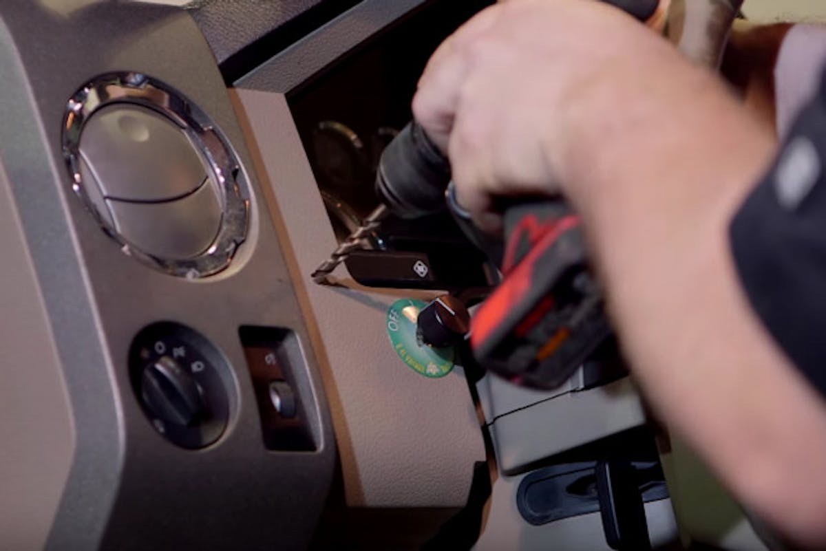 A single quarter-inch hole needs to be drilled for the red LED light