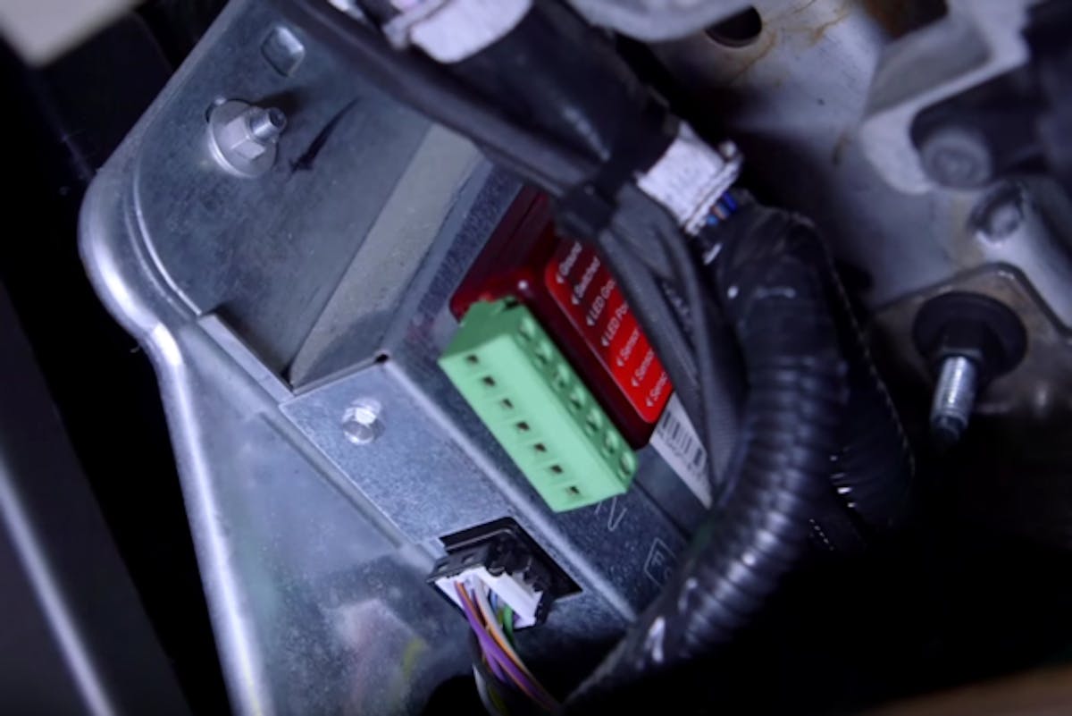 The module tucks up away under the dash.