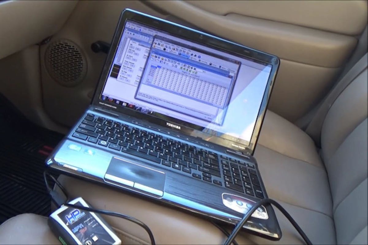For ECM mods all you need is a laptop and the right software. The cable t pug into the diagnostic port comes with the software.