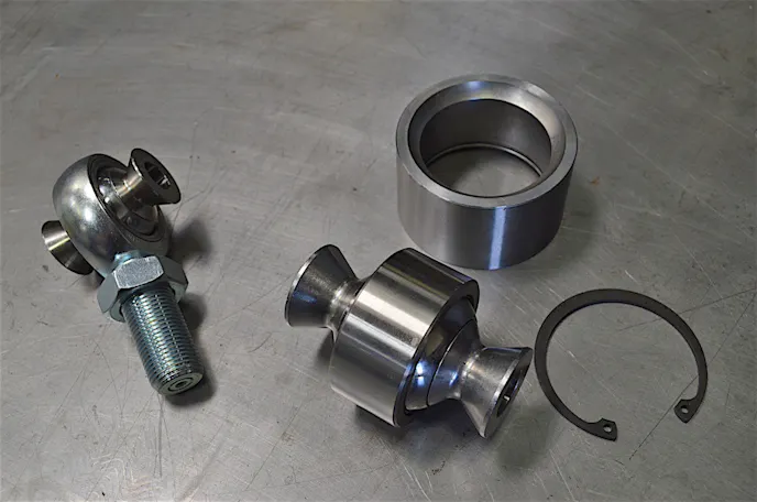 Uniballs, cups, rod ends, and misalignments for the build all came from FK Rod Ends.