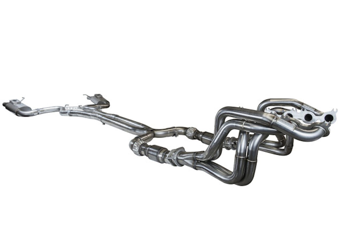 The complete Kooks exhaust system for the GT350 picks up monster power on the dyno, without requiring a tune.