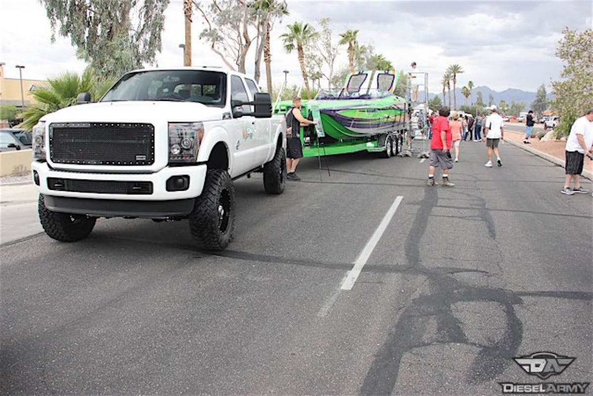 Desert Storm gives enthusiasts a chance to showcase their truck, boat, and trailer along McCulloch Boulevard in Lake Havasu City, Arizona.