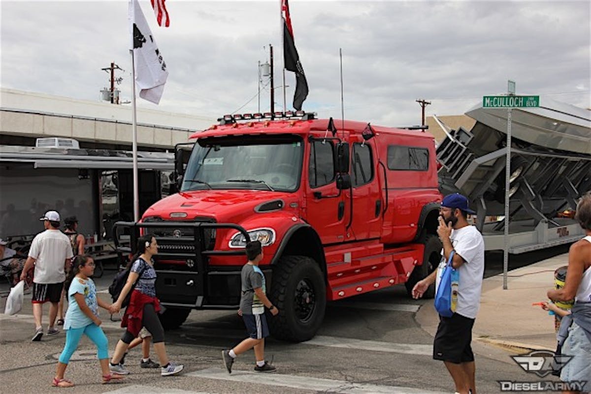 Freightliners and Kodiaks were a lot more common than lesser-duty three-quarter-ton trucks.
