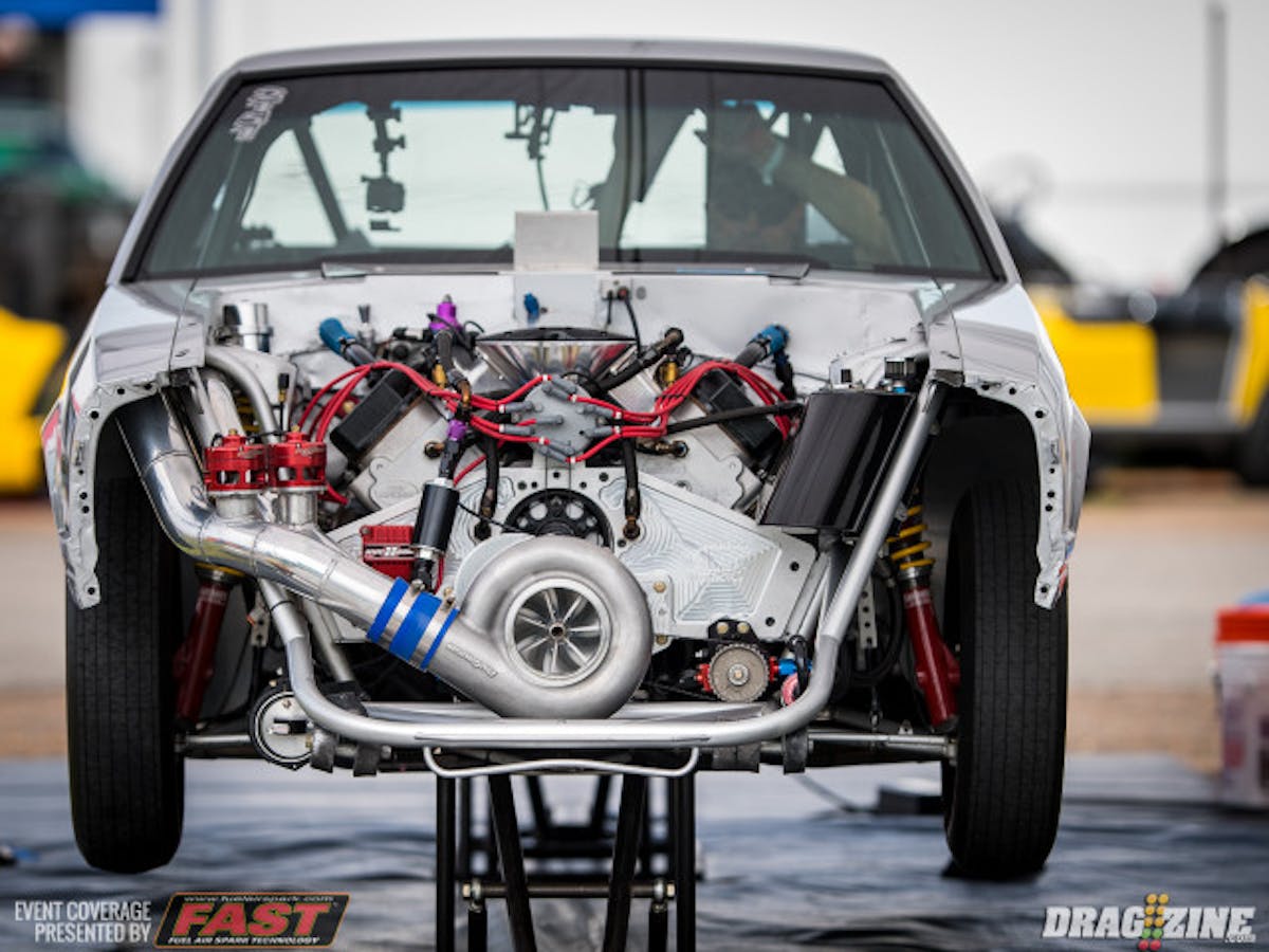 Current LDR world record holder Don Burton made a solid 4.34 pass in the middle of the test session. Burton showed his tuning prowess, managing the power well on the 125 degree track surface.