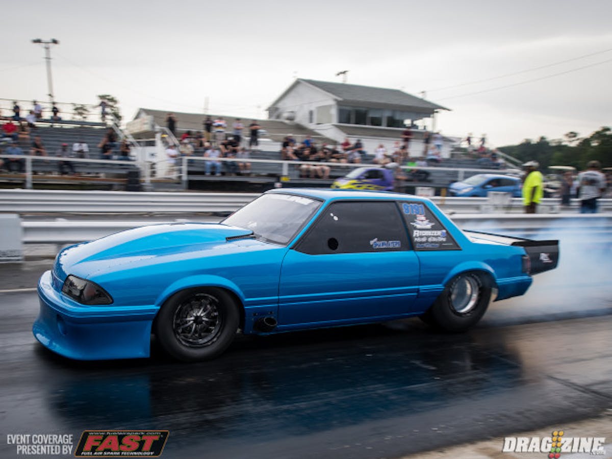 Shawn Ayers went for a bit of a wild ride in the Fletcher Cox-owned Mustang. Ayers appeared to be on a hell of a pass, but powered into a wheel stand around half track, forcing him to abort the run and coast to a 4.42 at only 149 MPH. Look for some big numbers from this team when Q2 rolls around tomorrow.
