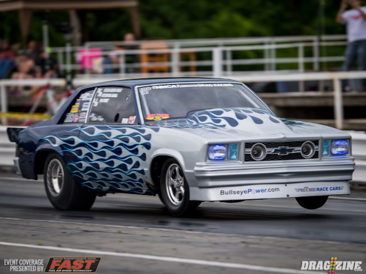 Mike Hupp's twin turbo Malibu laid down a performance worthy of his killer paint job, running a solid 4.27 to land himself at #4. It's great to see this beautiful hotrod running up again after Hupp swapped from a supercharged setup a year ago.