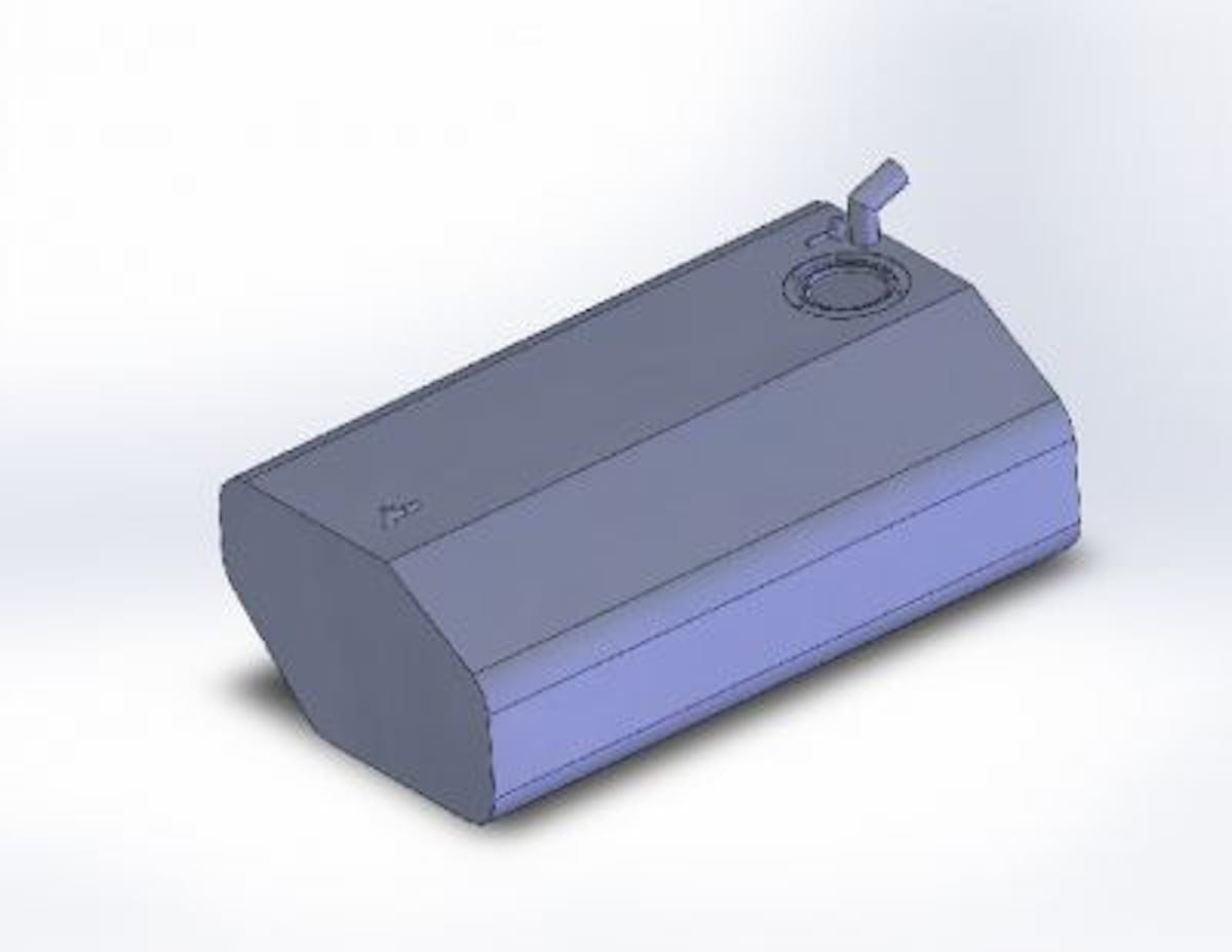 A CAD rendered custom tank.