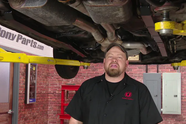 The Maximum Motorsports Mustang Subframe Connector kit installed and painted to keep it from rusting. 