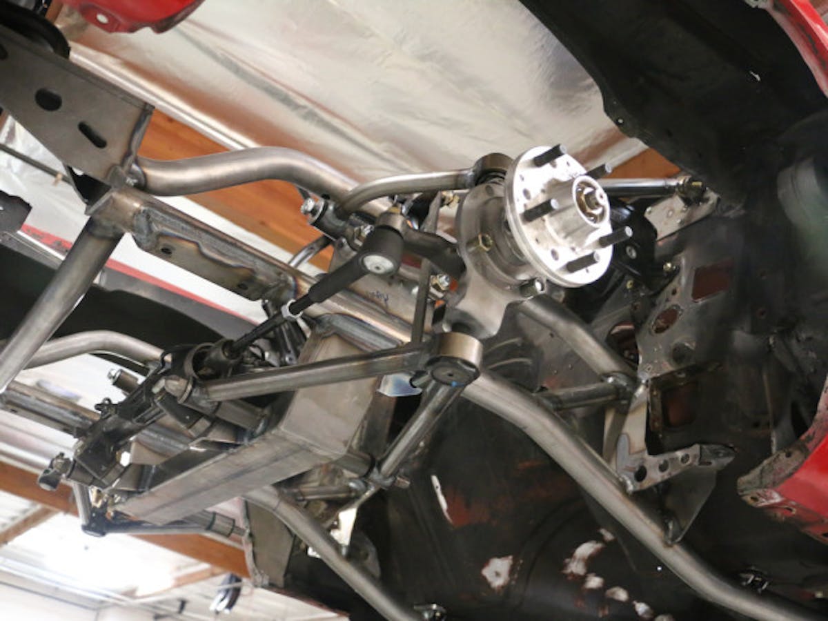 A TCI front clip installed in a first gen Camaro.