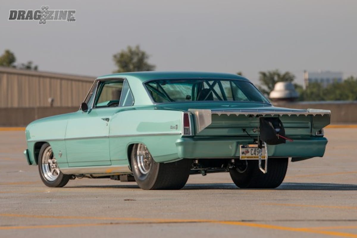 Lutz also handmade the wing to keep the Nova stable on each pass down the track