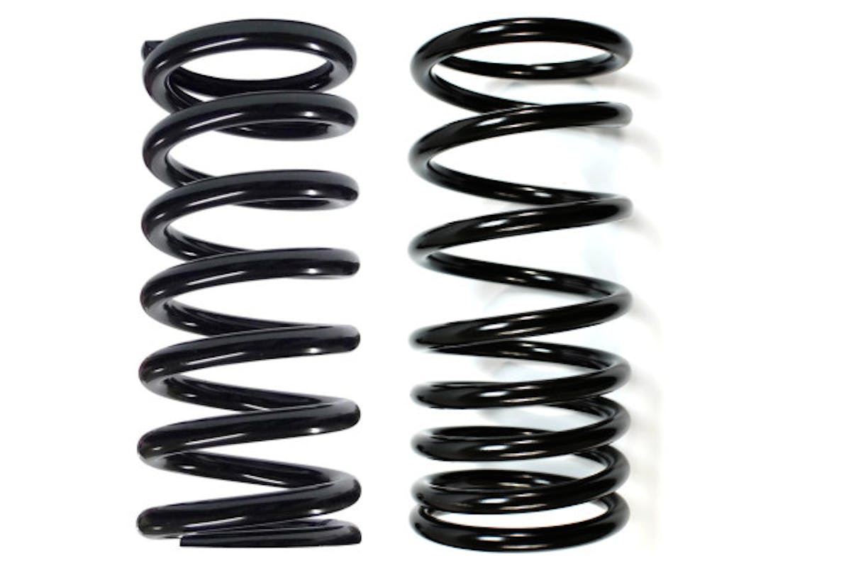 Left is a Linear spring, and Right is a Progressive spring.