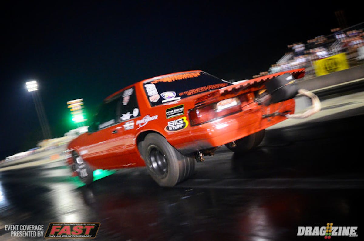 Joel Greathouse has Ultra Street on lockdown with his 4.83 from last night. Camren Massengale and his Corvette sit second, well back with a 4.98, and Zach Simmons third at 5.00.