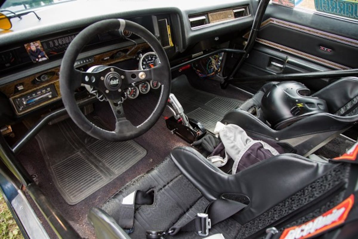 One of the biggest hurdles Andy has had to overcome is the relocation of the shifter from the steering column to the floor. An ididit steering column replaces the original , while a B&M shifter now does the work of getting to the next gear. 
