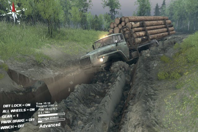 Spintires did a great job of simulating what it's like to push giant 4x4s through mud.
