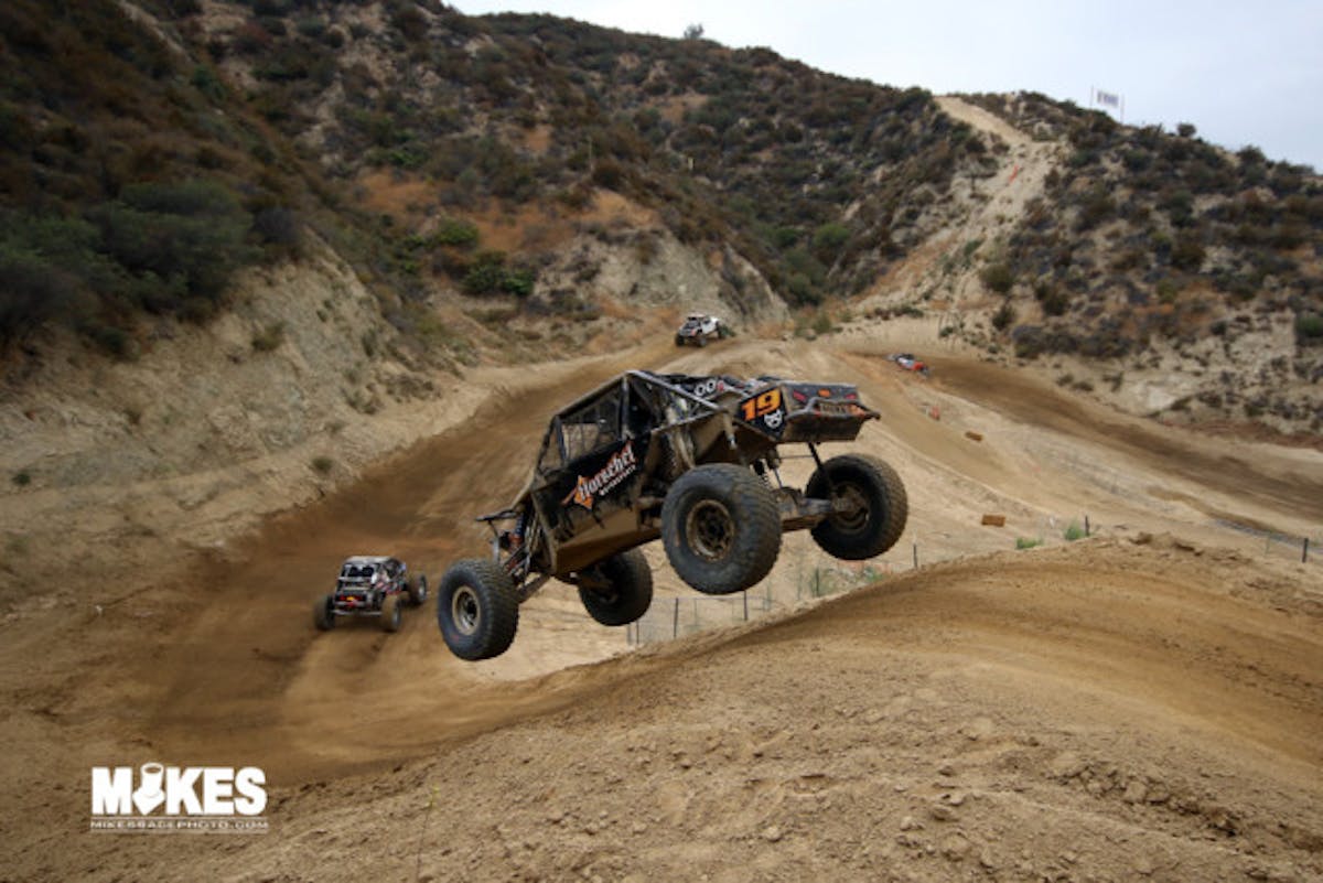 Paul Horschel drops off one of the trickier jumps on the Glen Helen course.