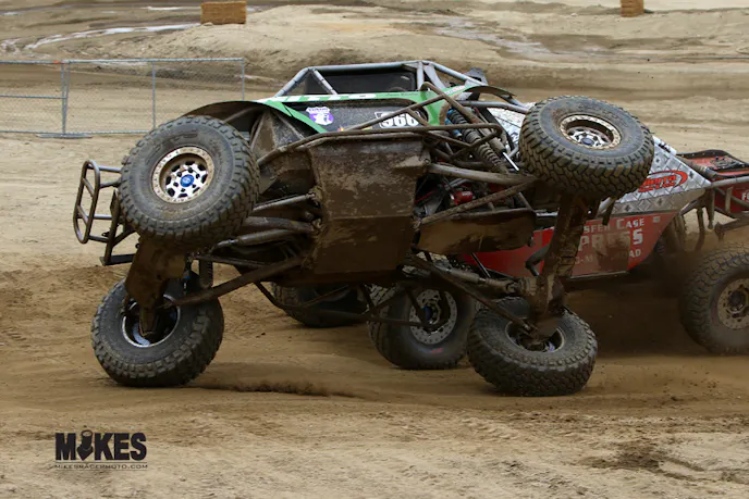 Jason Blanton regains control seconds before rolling over on top of Mike Bou. 