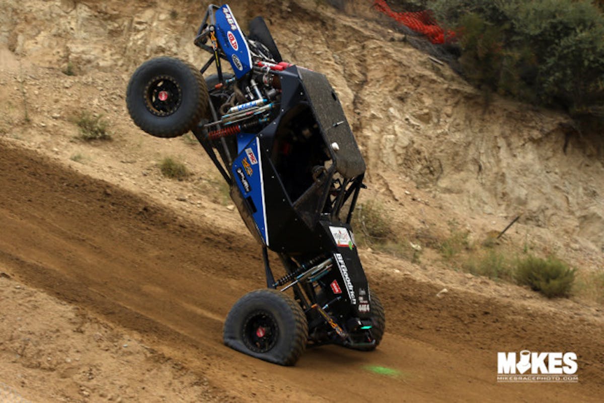 Cory Kuchta shows what happens when you over-jump the steep take offs at Glen Helen.