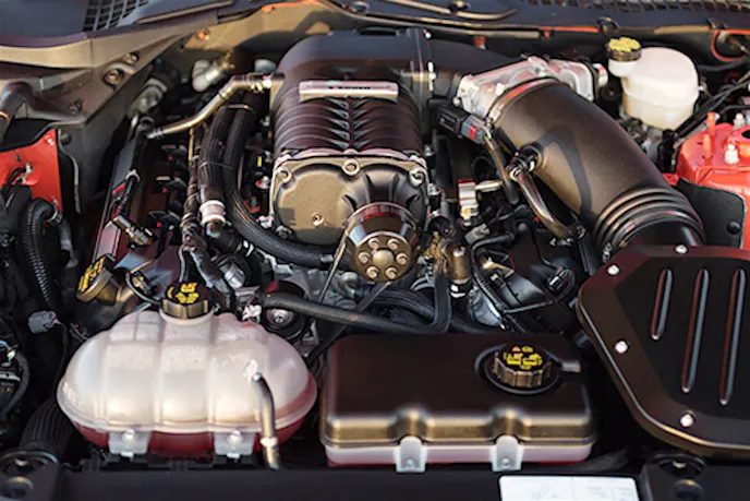 At the heart of this 670 horsepower beast lies a Roush Performance 2.3-liter TVS supercharger atop a 5.0-liter Coyote engine.