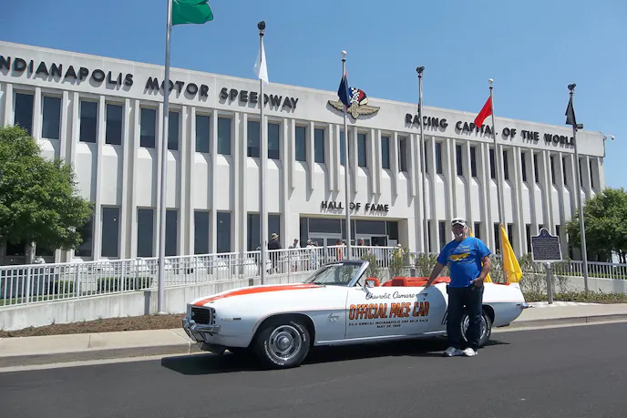oey Kelly with his dream 1969 Camaro RS/SS Z11 Pace Car in front of the Indianapolis Museum. Images courtesy Joey Kelly.