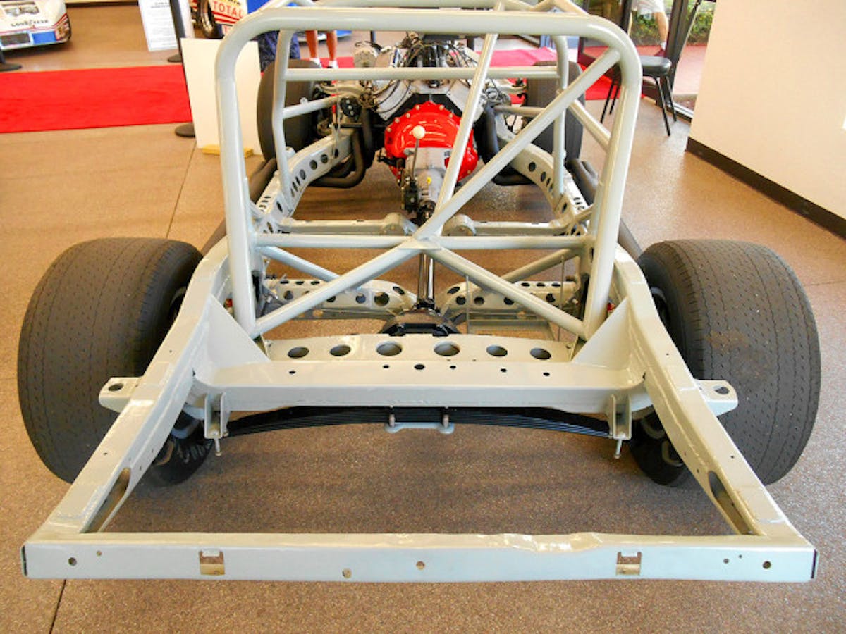 When you remove all the extra tubing, the factory frame seems puny, especially when compared to the C6 all-aluminum frame. But in 1960 when Duntov’s engineers first started work on the C2 Corvette’s all-new structure, the frame we see here was more than adequate for a car what would have 360-horsepower and 352-lb-ft of torque. Photo – K. Scott Teeters