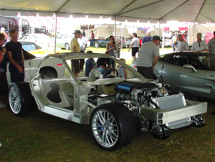 Here’s the rolling display chassis of the 2009 ZR1 Corvette. GM sure knows how to make display pieces. Photo – K. Scott Teeters