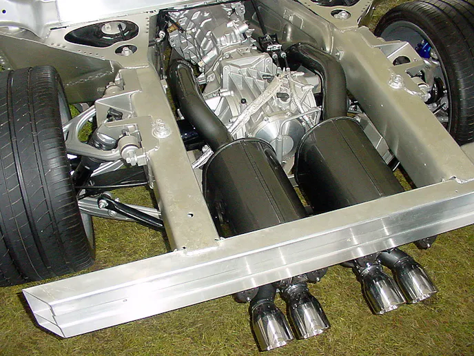 The difference between a modern all-aluminum Corvette chassis and the C2/C3 chassis is like the difference between a 1946 RCA 630-TS 10-inch black & white TV and a 2016 LG Electronics 65-inch OLED TV. Night and Day! No comparison! Photo – K. Scott Teeters