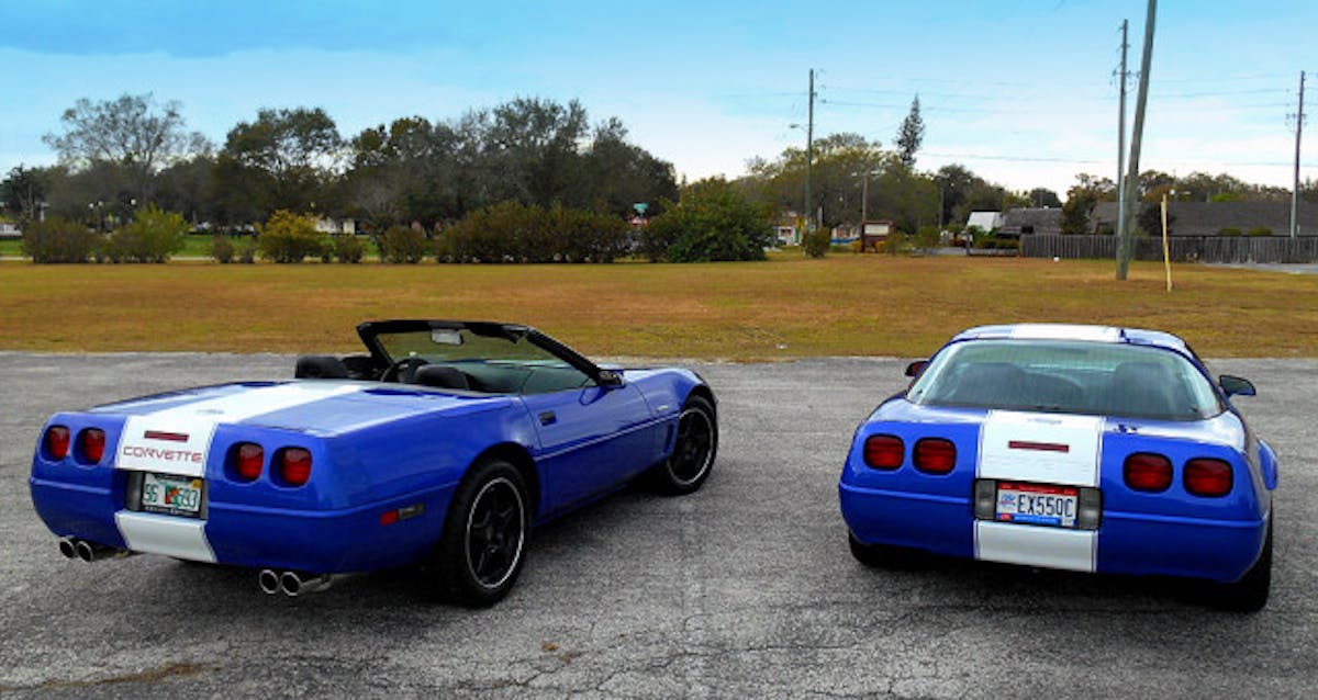 Unlike most special edition Corvettes, the 1996 Grand Sport was available as a coupe and roadster. Only 1,000 Grand Sports were built, 810 coupes and 190 convertibles. And one of each reside just two blocks from one another in the sleepy little town of Lake Placid, Florida!