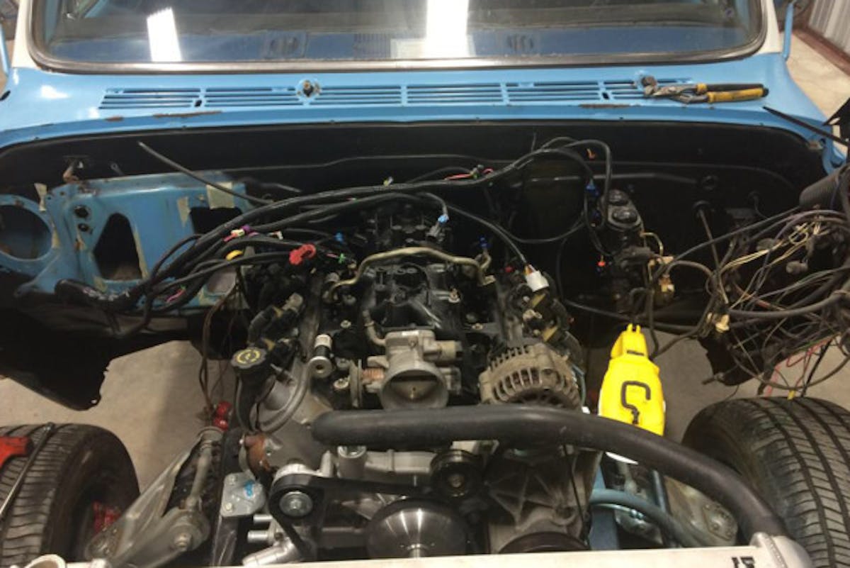 Just need to run wiring and fuel lines now. Image courtesy Bryan Meadows.