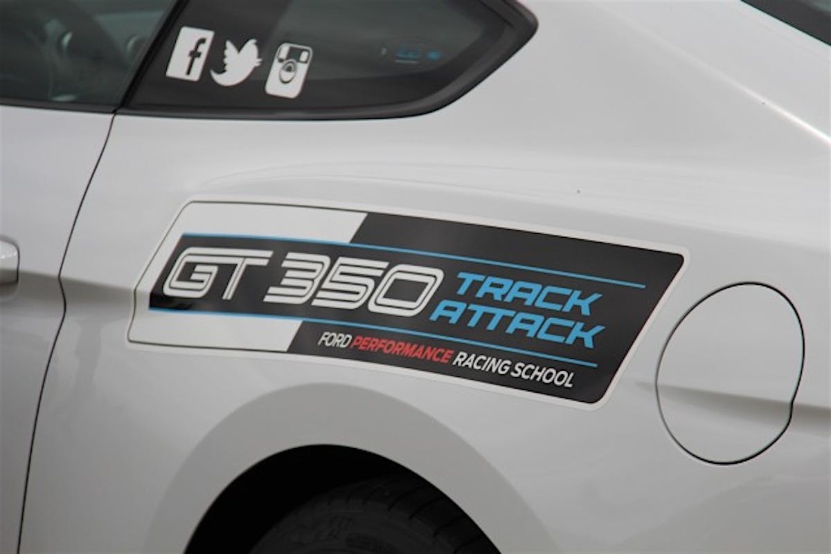 Race-prepped Shelby GT350 Mustangs were on sight at the event at Buttonwillow Raceway from the Ford Performance Racing School.