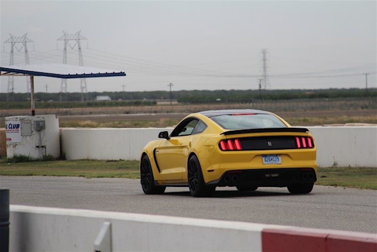 A mixture of both GT350 and GT350R Shelby Mustangs were available at the track.