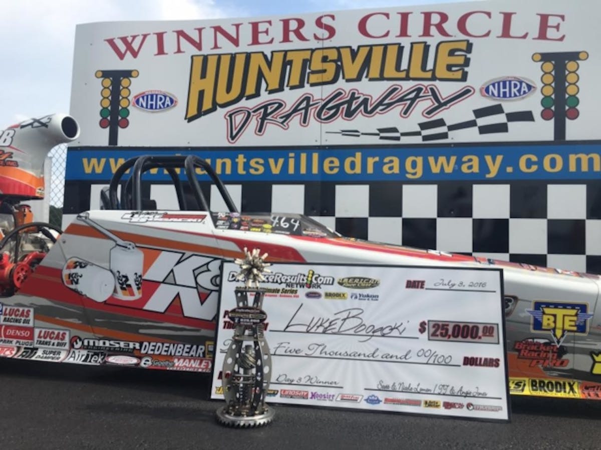Bogacki's K&N dragster has found the winner's circle more than not so far in 2016, claiming another title during Yukon Gear & Axle Sunday.