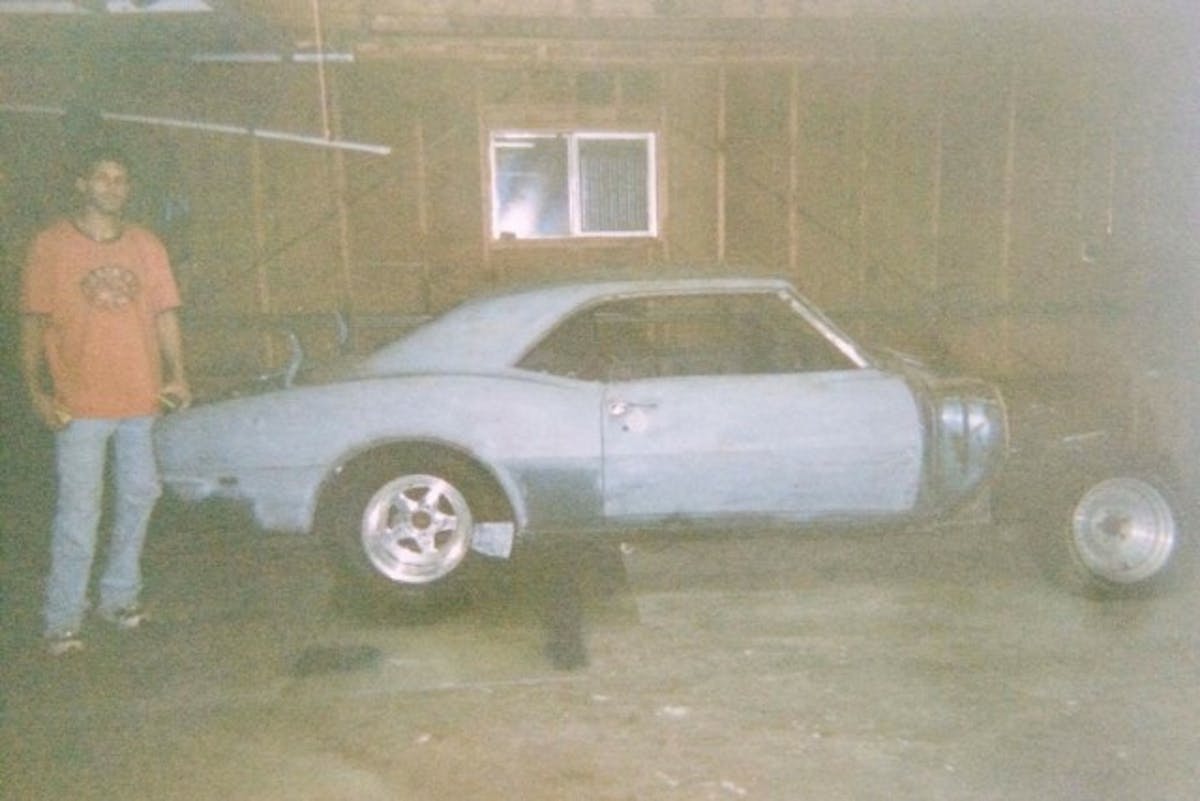 "That was my car in 1999," Mark says. Mark has owned the Z28 since 1996, and after its first iteration, actually flipped the car during a street race. As you can see in the current photos, the Camaro is back from that incident.