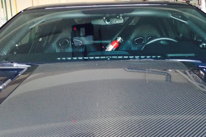 Looking in over the Nickey carbon fiber hood.