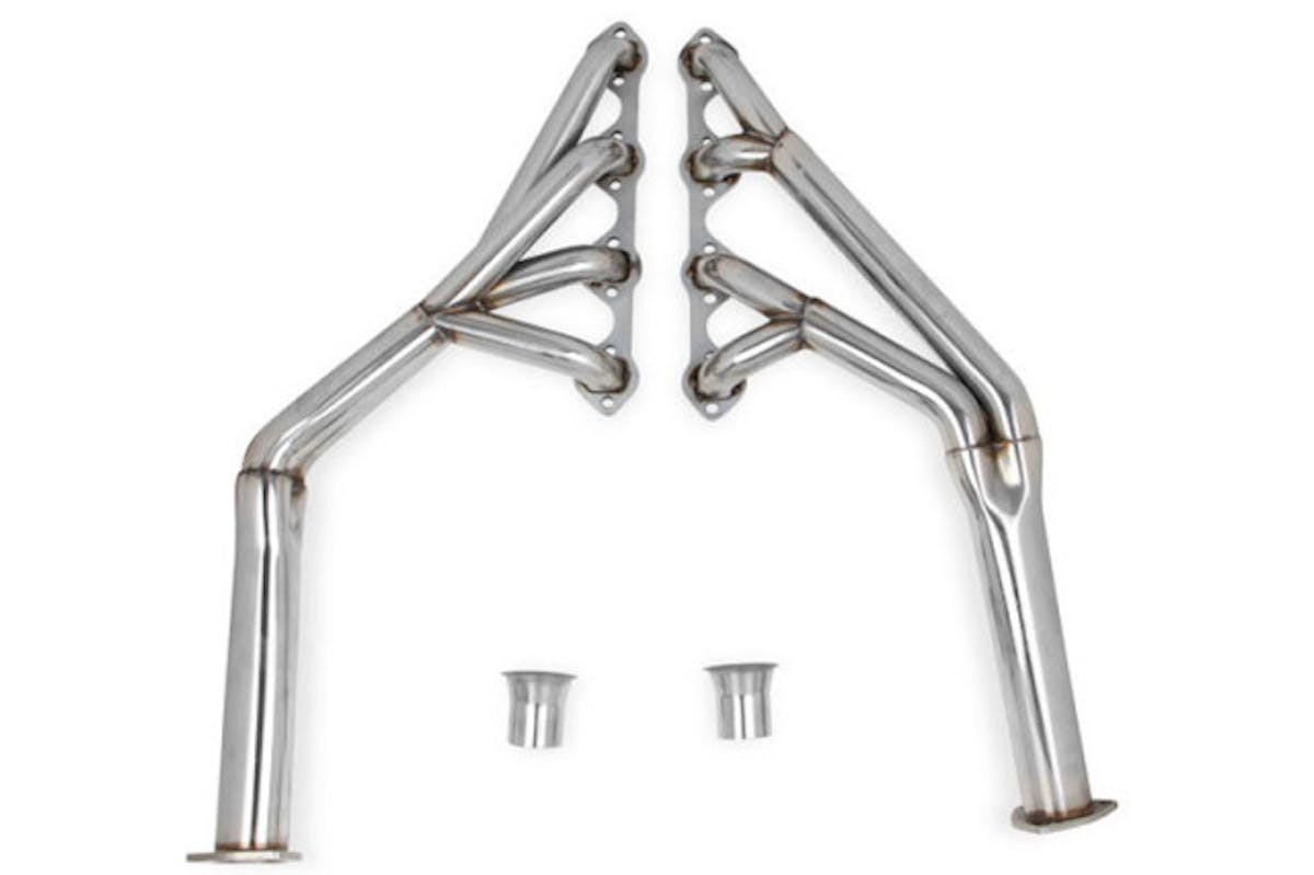 Tri-Y headers like this Flowtech set for 65-70 Ford small blocks show the most advantage in the mid-to-upper rev range. As a result, these are more often found on purpose-built road race cars than street cars, where gains across the rev range would be more desirable and packaging concerns make using tri-Y style headers more difficult.