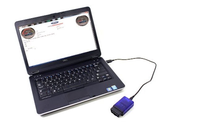 Ford Performance provides its ProCal tool with all calibration packages, and requires a laptop and internet access for installing the new calibration.