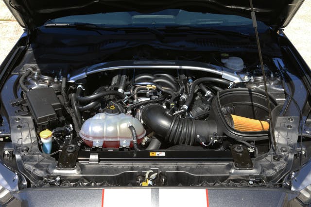The Shelby GT350's intake manifold and cold air intake make for a stealthy upgrade for the Mustang GT.